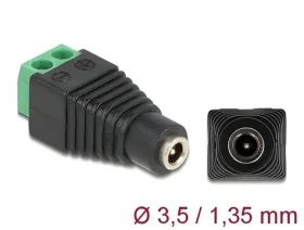 DeLock / Adaptér / DC 1,35 x 3,5 mm (F) / Svorkovnice 2 piny (66730)