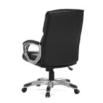 Kancelářské křeslo, černá ekokůže, plastový kříž, houpací mechanismus