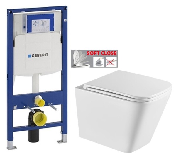 GEBERIT Duofix bez tlačítka + WC INVENA FLORINA WITH SOFT, včetně soft/close sedátka 111.300.00.5 FL1