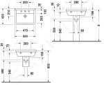 DURAVIT - Starck 3 Umyvadlo 550x430 mm, s přepadem, s otvorem pro baterii, bílá 0300550000