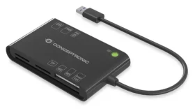 Conceptronic černá / Čtečka paměťových karet / USB-A 3.2 Gen 1 / 7v1 / SD, microSD, MMC, SIM (BIAN01B)