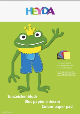 HEYDA Blok barevných papírů A4 žába 10 listů