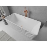 MEXEN/S - Nila volně stojící vana reliéf 170 x 75, bílá, sifon a přepad růžové zlato 52841708000-60