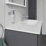 DURAVIT - ME by Starck Asymetrické umyvadlo 830x490 mm, 1 otvor pro baterii vpravo, s WonderGliss, bílá 23468300001