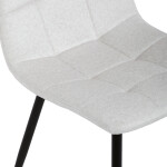 Židle jídelní, bílá látka, čtyřnohá kovová podnož, černý mat