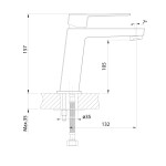 AQUALINE - RITMO 26 stojánková umyvadlová baterie, chrom RT001