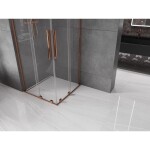 MEXEN/S - Velar L Duo sprchový kout, posuvné dveře 90 x 90, transparent, růžové zlato 871-090-090-02-03-60