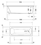 DURAVIT - Qatego Vana 170x70 cm, bílá 700611000000000