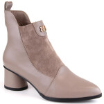 D&A S.Barski Premium Collection W OLI232B béžové kozačky na podpatku 37