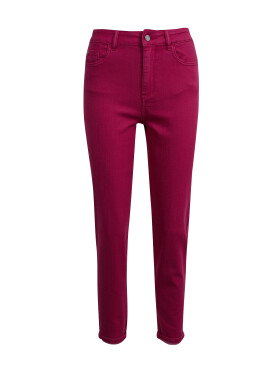 Orsay Tmavě růžové dámské zkrácené slim fit džíny dámské
