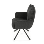 Jídelní židle, šedá, manšestrová látka, HC-X1128 GREY2