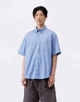 Carhartt WIP S/S Keene Shirt Keene Stripe, Curacao M