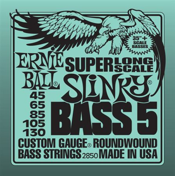 Ernie Ball 2850 Stainless Steel Bass Long Scale 5 Slinky - .045 - .130