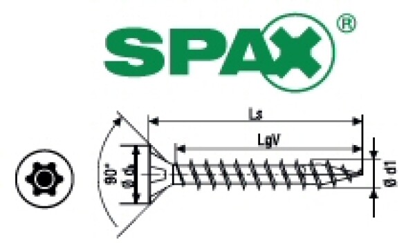 Vrut Spax T-Star plus velikost 4 velikost: 4 x 30/18, nelze po kusech; pouze celá balení: 1000ks