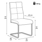 Židle jídelní, šedý samet, černá pohupová podnož