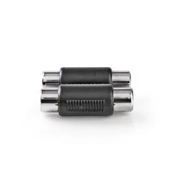 Nedis Stereo audio adaptér 2x RCA (F) - 2x RCA (F) černá / poniklované (CAGB24952BK)