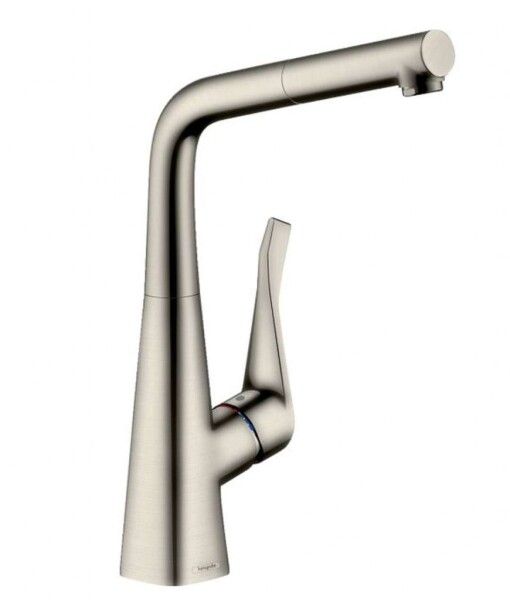 HANSGROHE - M71 Dřezová baterie M7114-H320 s výsuvnou sprškou, sBOX, vzhled nerezu 73812800