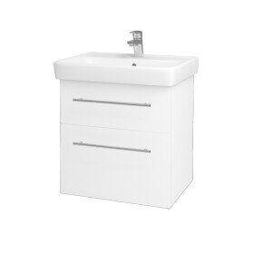 Dřevojas - Koupelnová skříňka Q MAX SZZ2 60 - N01 Bílá lesk / Úchytka T02 / L01 Bílá vysoký lesk 60117B