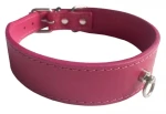 Huhubamboo Exclusive obojek růžový M / Obojek pro psy / 28 mm x 30-35 cm / Hovězí kůže (355518)