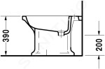 DURAVIT - 1930 Stojící bidet, 355x600 mm, WonderGliss, bílá 02671000001