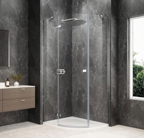 POLYSAN - GLOBE CHROME čtvrtkruhový sprchový kout 1000x800, čiré sklo, levé GB2180LC