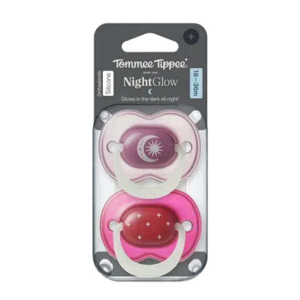 Tommee Tippee Night silikonový dudlík 18-36m 2ks - více barevných variant (433663-T)
