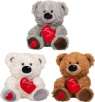 Plyšový medvěd s červeným srdíčkem 24 cm