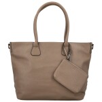 Trendy dámská koženková kabelka na rameno Ceyla, tmavě béžová