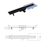BESCO - Odtokový žlab VIRGO NERO DUO s roštem 2v1 - Rozměr A - 60 ZLOL60VN