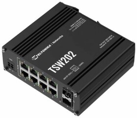 Teltonika TSW202 / 8x LAN 10/100/1000 / Industriální switch / 2x SFP / PoE 240W / IP30 (TSW202000000)