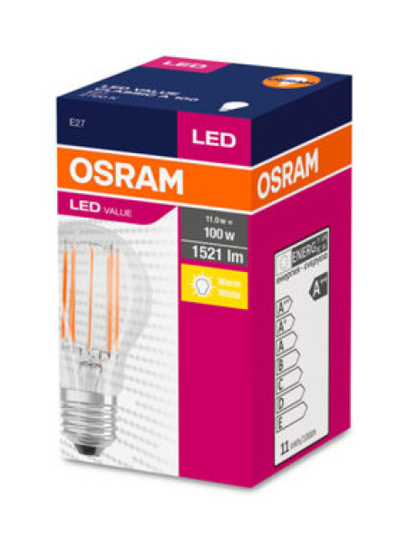 Osram LED žárovka Filament VALUE classic A, E27, A60, 11W, 1521lm, 2700K, teplá bílá VALUE