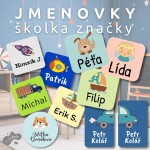 Jmenovky pro děti do školky ŠKOLKA ZNAČKY, 22x22mm, velký výběr, samolepky se jménem na oblečení a věci