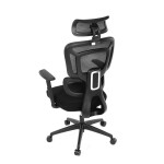 Kancelářská židle, černá síťovina, posuvný opěrák, plastový kříž, kolečka na tvrdé povrchy