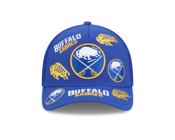 New Era Pánská kšiltovka Buffalo Sabres NHL 9FORTY M-Crown A-Frame Trucker All Over modrá