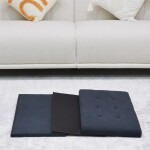 Taburet s úložným prostorem, černá manšestrová látka