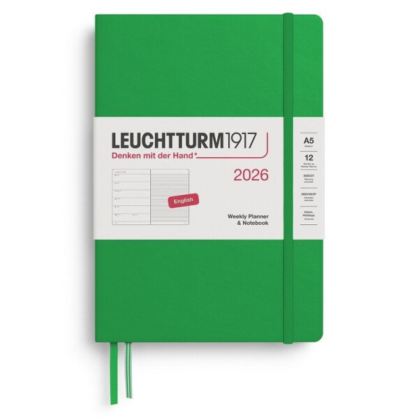 Weekly Planner Notebook 2026 Medium (A5) Spring Leaf