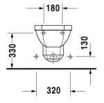 DURAVIT - 1930 Závěsný bidet 360x580 mm, WonderGliss, bílá 02661000001