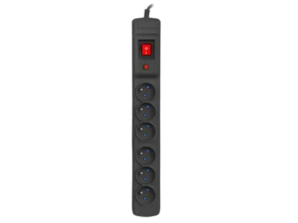 Armac Multi M6 černá / Přepěťová ochrana / 6 zásuvek / 5 m kabel / 2500 W (M6/50/CZ)