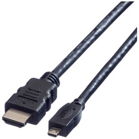 Value HDMI kabel Zástrčka HDMI-A, Zástrčka HDMI Micro-D 2.00 m černá 11.99.5581 stíněný HDMI kabel