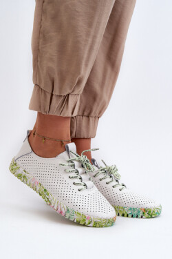 Dámské kožené polobotky se šněrováním bílé Farnalea 37