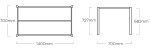 KETTLER Stolová kostra EDGE 140x70cm - antracit