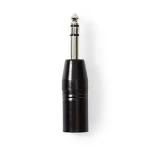Nedis XLR adaptér černá / XLR 3pinová zástrčka / jack 6.35 mm / poniklovaný (COTP15943BK)