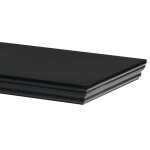 Polička nástěnná 120 cm, MDF, barva černá, baleno v ochranné fólii