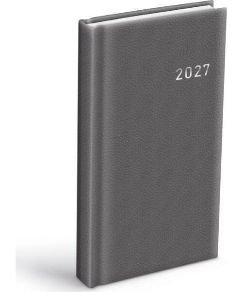 Diář 2027 D802 PVC tmavě šedý 90x170mm