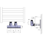 SAPHO - TWIN připojovací sada ventilů pro středové připojení, chrom CP401S
