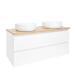 Koupelnová skříňka s umyvadlem SAT B-Way 119x50x45 cm bílá lesk BWAY2120WDOAKU2 BWAY2120WDOAKU2