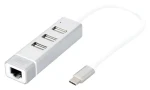 Digitus USB-C Hub / USB hub / 3 porty USB / Fast Ethernet LAN adaptér (DA-70253)