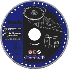 Kwb 720140 diamantový řezný kotouč Průměr 115 mm Ø otvoru 22.23 mm kov 1 ks