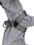 Dryo pláštěnka pro psa s postrojem a kapucí Barva: Šedá, Délka zad (cm): 28, Obvod hrudníku: 40 - 46 cm