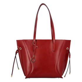 Sympatická velká dámská kožená taška Modesi, červená